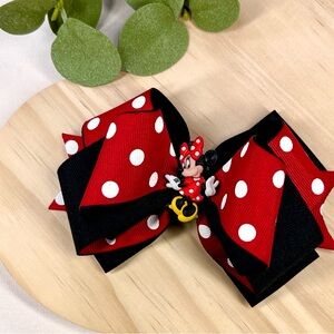 Disney Minnie Mouse Red and Black Hair Bow